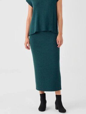 Eileen Fisher Merino Wool Midi Skirt